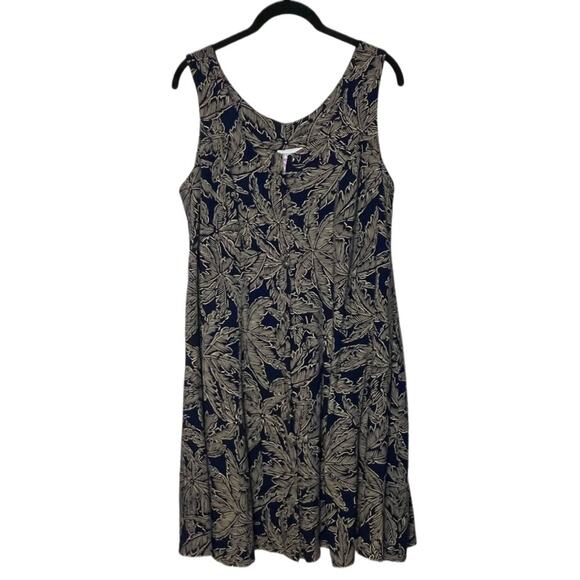 VINTAGE Liberty House Young Hawaii Wild Palms Mini Dress Woman's Medium blue - Picture 3 of 16